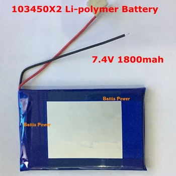 3pcs 7.4V Li po battery 103450 x 2 7.4V 1800mah Lithium polymer bateria for Miner light cap LED lamp Video camera walkie-lookie
3pcs 7.4V Li po battery 103450 x 2 7.4V 1800mah Lithium polymer bateria for Miner light cap LED lamp Video camera walkie-lookie