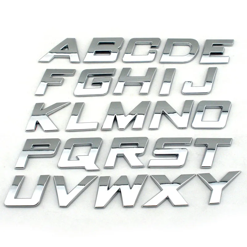 Фото DIY 25mm high Italic plastic 3d chrome letters numbers self adhesive Alphabet car sticker auto sign Car Accessories Decoration | Автомобили