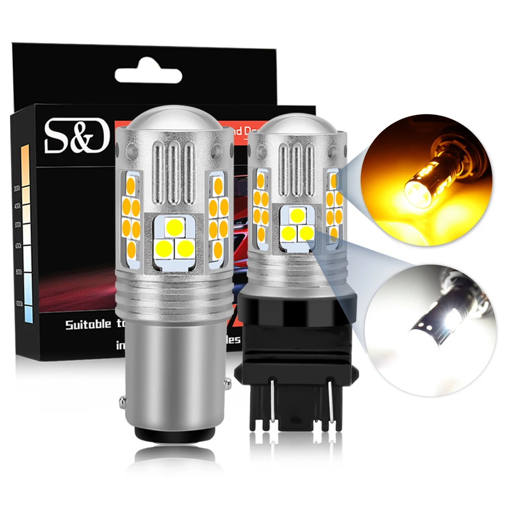 2PCS Switchback LED Car Light For Turn Signal / DRL T20 Led Bulb 7443 W21/5W 1157 BAY15D P21/5W T25 3157 P27/7W Amber White Lamp
2PCS Switchback LED Car Light For Turn Signal / DRL T20 Led Bulb 7443 W21/5W 1157 BAY15D P21/5W T25 3157 P27/7W Amber White Lamp