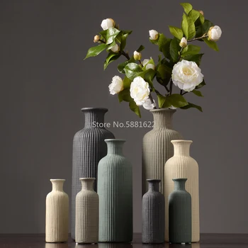 Europe Ceramic Vase Stripe Crafts Furnishings Nordic Home Decoration Dried Flower Vase Home Decoration Accessories Modern
Europe Ceramic Vase Stripe Crafts Furnishings Nordic Home Decoration Dried Flower Vase Home Decoration Accessories Modern