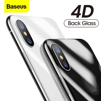 

Baseus 4D Back Screen Protector Tempered Glass For iPhone X 10 Full Body Cover Protection Rear Toughened Glass Film For iPhoneX