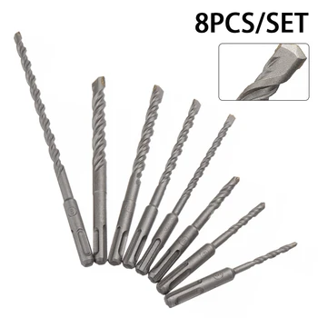 8Pcs U-shaped Groove Electric Hammer Drill Bits 5-12mm Concrete Wall Brick Block Hole Drill Set Electrical Tool Part 
8Pcs U-shaped Groove Electric Hammer Drill Bits 5-12mm Concrete Wall Brick Block Hole Drill Set Electrical Tool Part