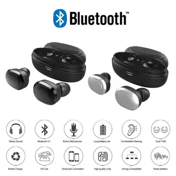 TWS True Wireless Earphone Dual Hands-free HD Call Earbud In-ear Stereo Bluetooth Headset with Microphone Charging Box
TWS True Wireless Earphone Dual Hands-free HD Call Earbud In-ear Stereo Bluetooth Headset with Microphone Charging Box