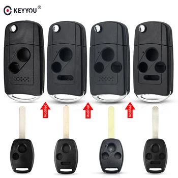 KEYYOU Modified Flip Remote Car Key Shell Fob 2 2+1 3 3+1 4 Buttons Auto Key Case For Honda Accord Civic CRV Pilot Insight 2007
KEYYOU Modified Flip Remote Car Key Shell Fob 2 2+1 3 3+1 4 Buttons Auto Key Case For Honda Accord Civic CRV Pilot Insight 2007