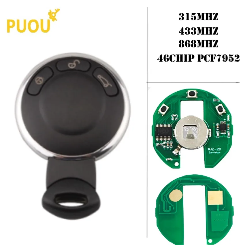 3 Buttons Smart Car Remote Key For BMW MiNi Cooper 315/315LP/433/868Mhz Card Keyless ID46 Chip PCF7952
3 Buttons Smart Car Remote Key For BMW MiNi Cooper 315/315LP/433/868Mhz Card Keyless ID46 Chip PCF7952