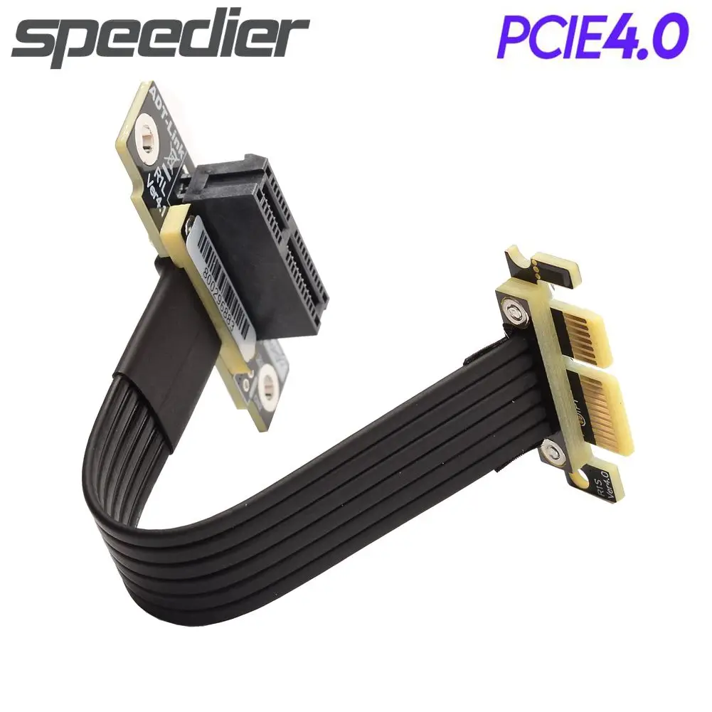 PCIe 4,0x1 кабель расширения двойной 90 градусов разъем Удлинительный кабель PCI Express 4,0x1 до x1 ленточный адаптер для удлинителя видеокарты
PCIe 4,0x1 кабель расширения двойной 90 градусов разъем Удлинительный кабель PCI Express 4,0x1 до x1 ленточный адаптер для удлинителя видеокарты