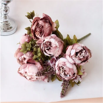 Wedding Home Party DecorationSilk flower European 1 Bouquet Artificial Flowers Fall Vivid Peony Fake Leaf Simulation
Wedding Home Party DecorationSilk flower European 1 Bouquet Artificial Flowers Fall Vivid Peony Fake Leaf Simulation