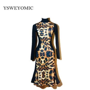 Latin Dance Dress Autumn high collar long sleeve Leopard black performance Dancewear Training Latin Dance dress for Women L149
Latin Dance Dress Autumn high collar long sleeve Leopard black performance Dancewear Training Latin Dance dress for Women L149
