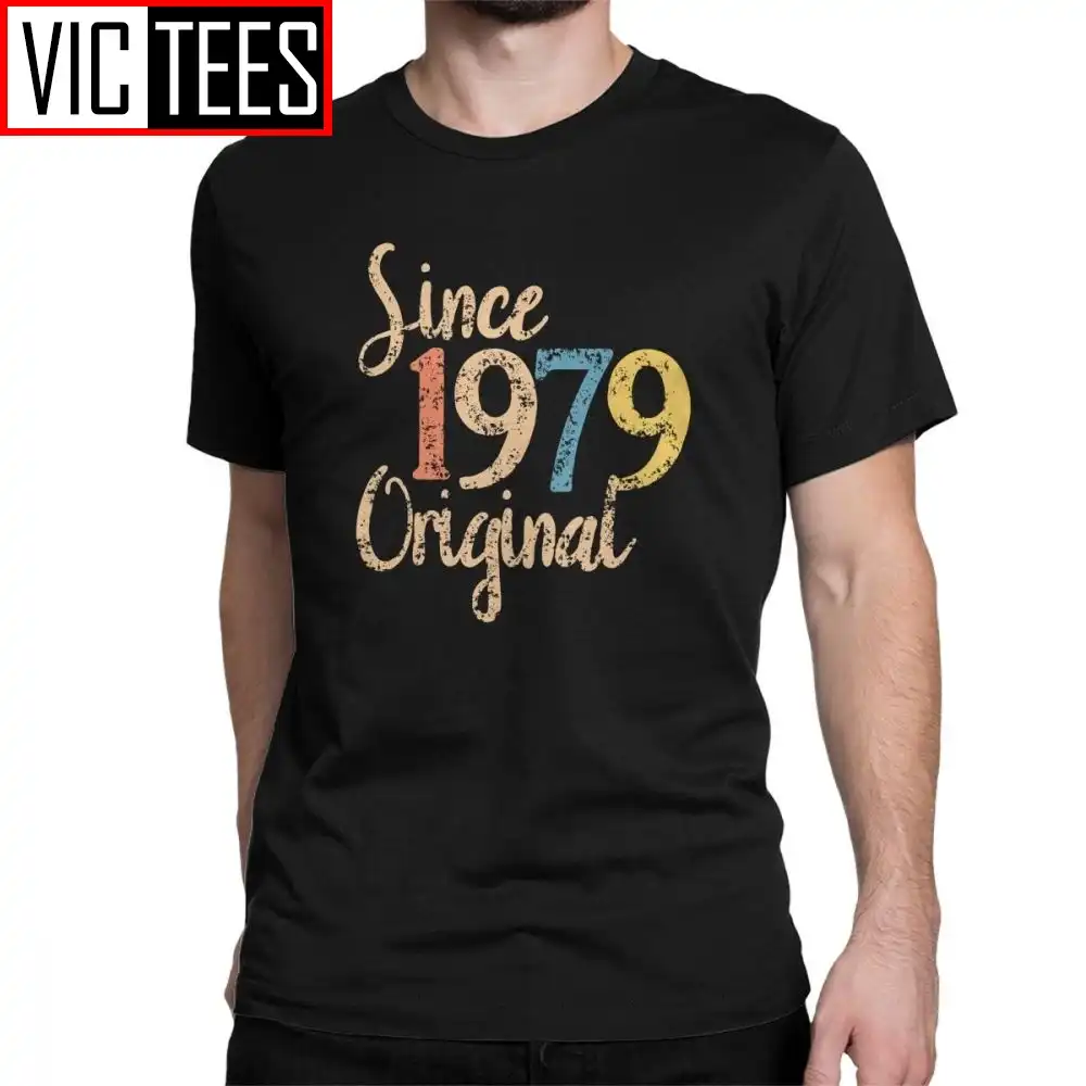 mens 1979 vintage retro t-shirt men 40 year old birthday giftss