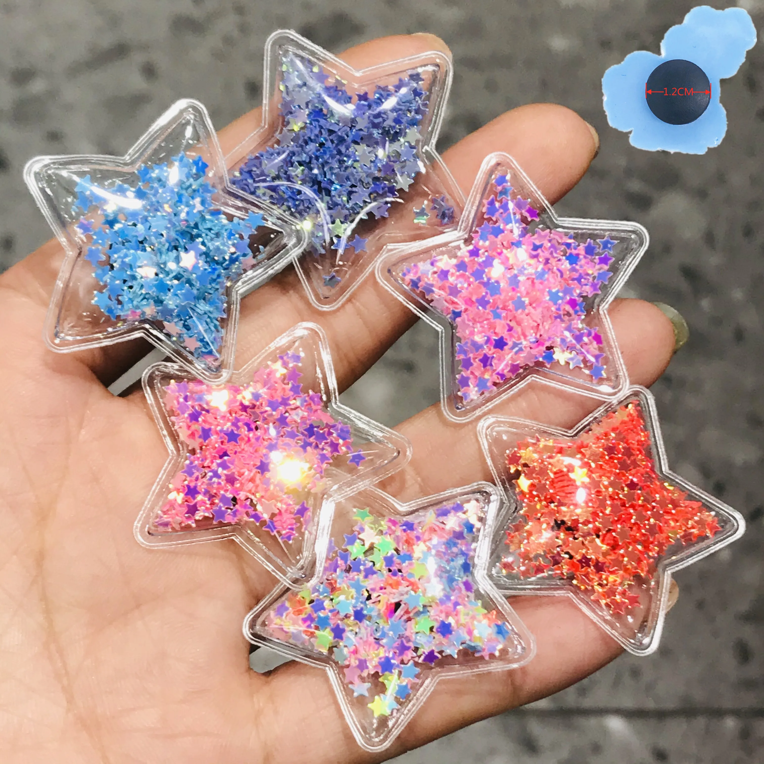 

Hot Sales 1PCS Shiny Stars Children Garden Shoes Decoration Resin Shoe Charms For Kids Buckle Party Gifts