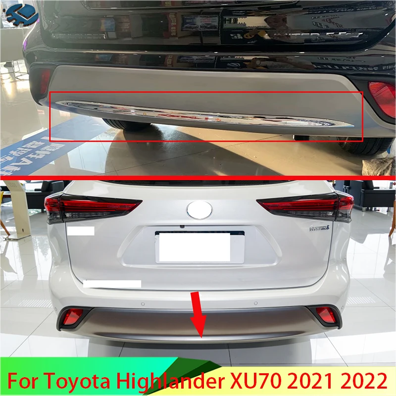 

For Toyota Highlander XU70 2021 2022 Car Accessories ABS Chrome Rear Bumper Skid Protector Guard Plate accessories
