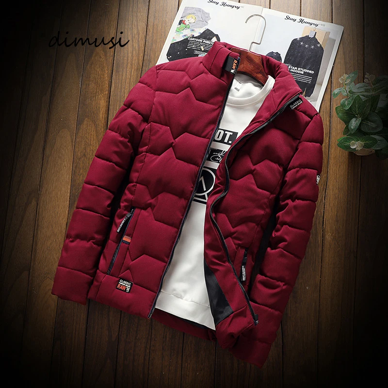Зимняя мужская куртка DIMUSI модная хлопковая Толстая теплая парка пальто Мужская