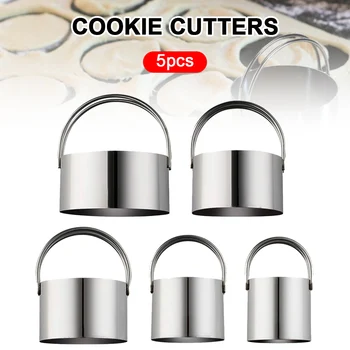 5Pcs Stainless Steel Biscuit Mould Round Biscuit Cutter Cookie Cutter With Handle For Baking Accessories Cookie Cutter
5Pcs Stainless Steel Biscuit Mould Round Biscuit Cutter Cookie Cutter With Handle For Baking Accessories Cookie Cutter