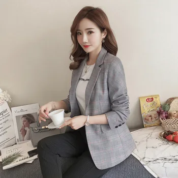 Women's single coat 2019 autumn new casual fashion temperament elegant slim plaid single button small suit blouse
Women's single coat 2019 autumn new casual fashion temperament elegant slim plaid single button small suit blouse