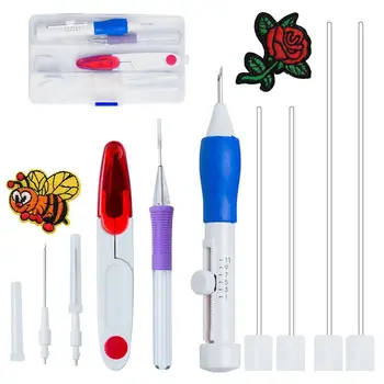 Magic Embroidery Pen, Punch Embroidery Needles Stitching Punch Pen Set Craft Tool for Embroidery Threaders DIY Sewing
Magic Embroidery Pen, Punch Embroidery Needles Stitching Punch Pen Set Craft Tool for Embroidery Threaders DIY Sewing