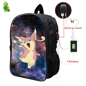 Pokemon Audino Galaxy Space Backpack Multifunction USB Charge Headphone Jack School Bags for Teenage Boys Girls Laptop Backpack
Pokemon Audino Galaxy Space Backpack Multifunction USB Charge Headphone Jack School Bags for Teenage Boys Girls Laptop Backpack