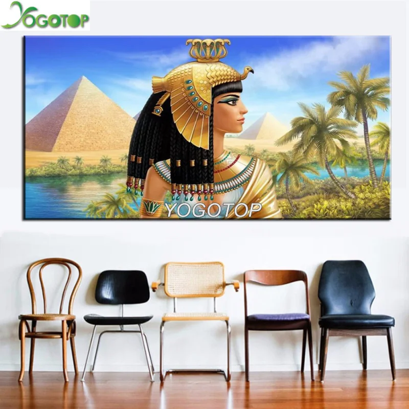 Large 5D DIY Diamond Painting Egyptian Pyramids queen Full display Embroidery Cross Stitch Rhinestone Mosaic Art YY1673 | Дом и сад