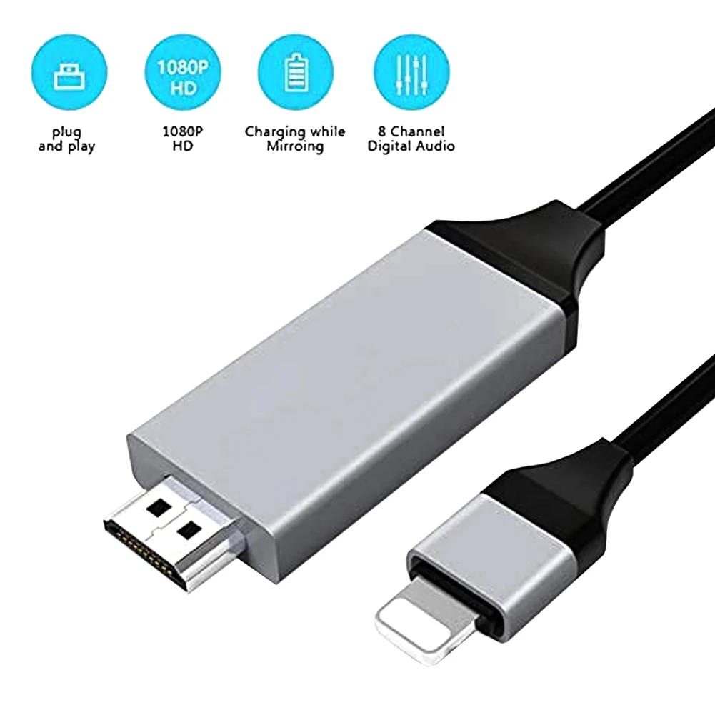 Кабель-адаптер HDMI для MacBook iOS iPhone iPad iPod к HD TV 2K 60 Гц конвертер разъем телевизора