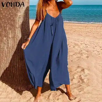 Rompers Women Jumpsuits VONDA 2019 Summer V Neck Sleeveless Playsuits Sexy Wide Leg Pants Casual Loose Overalls Plus Size S-5XL
Rompers Women Jumpsuits VONDA 2019 Summer V Neck Sleeveless Playsuits Sexy Wide Leg Pants Casual Loose Overalls Plus Size S-5XL