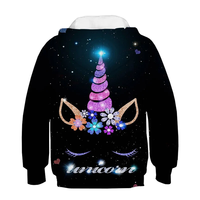 Sparkling Unicorn Black Hoodie Sparkling Unicorn Black Hoodie