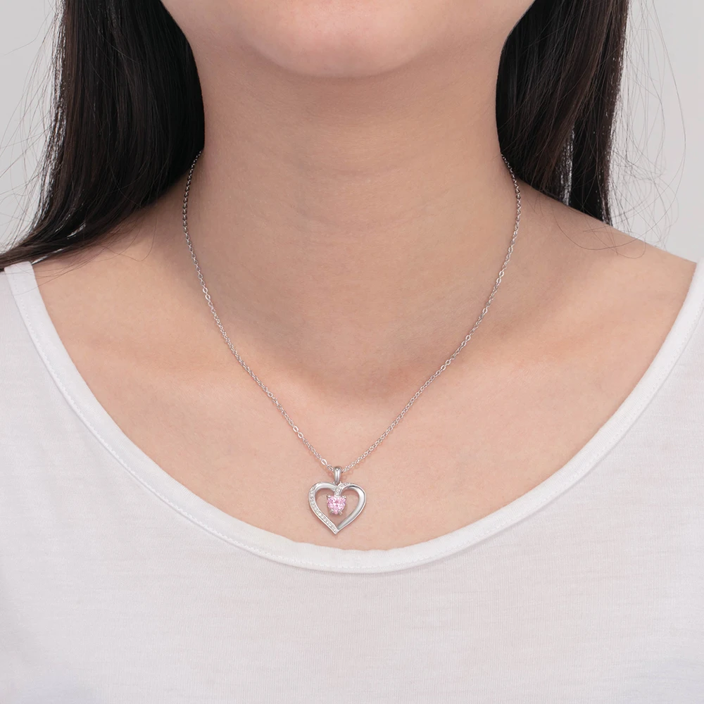 Personalized Name Necklace Custom Heart Stone - 1MRK.COM