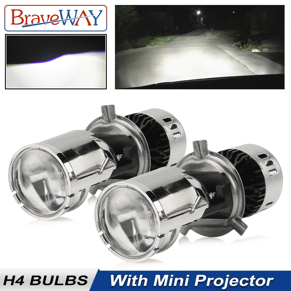 BraveWay CSP Chip H4 Mini LED Projector Hi/lo Beam Car LED Headlight with Lens Automobles LED Bulbs 12V LED Retrofit DIY Kit
BraveWay CSP Chip H4 Mini LED Projector Hi/lo Beam Car LED Headlight with Lens Automobles LED Bulbs 12V LED Retrofit DIY Kit