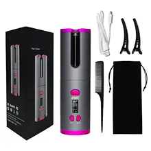 LCD Display USB Rechargeable Cordless Automatic Hair CurlerCurling Iron Curls Waves Ceramic Curly Rotating Curling Wave Styer
LCD Display USB Rechargeable Cordless Automatic Hair CurlerCurling Iron Curls Waves Ceramic Curly Rotating Curling Wave Styer