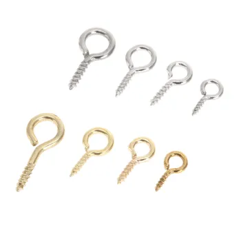 200Pcs Mini Eye Pins Eyelets Small Nails Metal Hooks Gold/Silver Screws Clasps Jewelry Findings Threaded Hardware 0#/03#/04#/05#
200Pcs Mini Eye Pins Eyelets Small Nails Metal Hooks Gold/Silver Screws Clasps Jewelry Findings Threaded Hardware 0#/03#/04#/05#