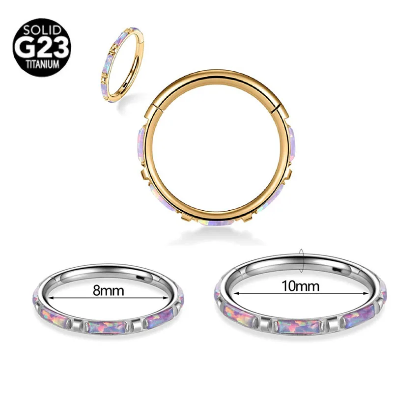 F136 Titanium Nose Ring Opal Hinged Septum Clicker Segment Ear Tragus Cartilage Helix Daith Lip Nose Sutd Body Piercing Jewelry
F136 Titanium Nose Ring Opal Hinged Septum Clicker Segment Ear Tragus Cartilage Helix Daith Lip Nose Sutd Body Piercing Jewelry