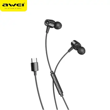 AWEI TC-1 Wired Earphone Type C Phone Headphones Button Control Earphones 1.2m Length Sport Earbuds
AWEI TC-1 Wired Earphone Type C Phone Headphones Button Control Earphones 1.2m Length Sport Earbuds