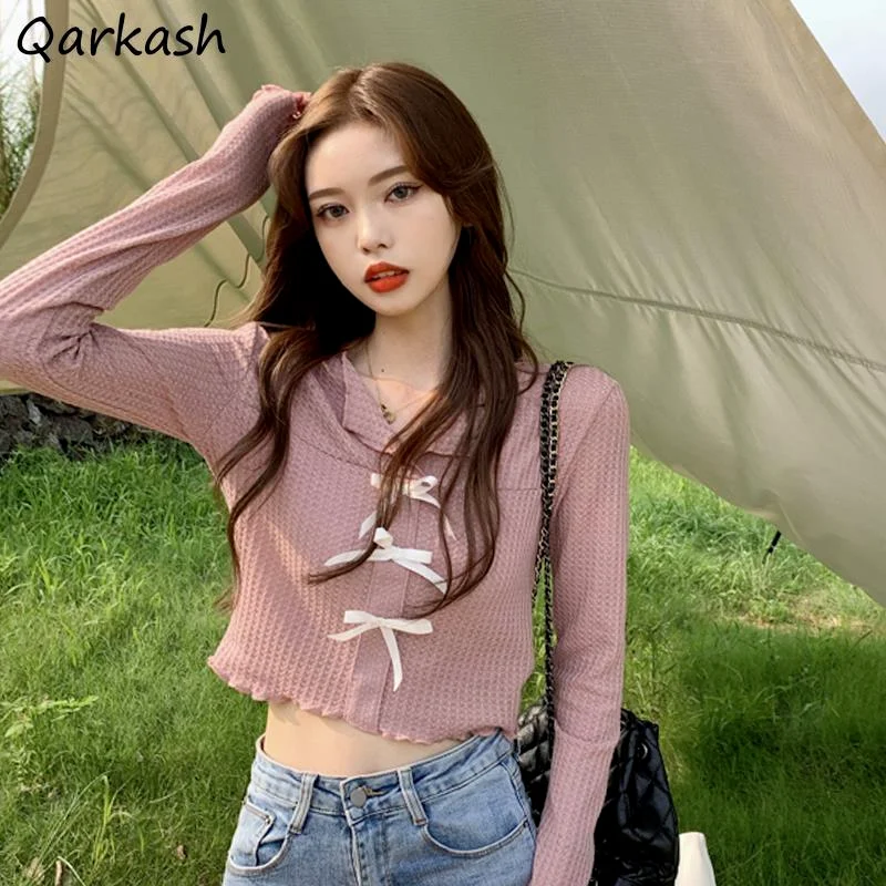 Long Sleeve T-shirts Women Sweet Chic Cropped Tops All-match Tees Cute Top Harajuku Korean Fashion Slimming Casual Elegant Retro
Long Sleeve T-shirts Women Sweet Chic Cropped Tops All-match Tees Cute Top Harajuku Korean Fashion Slimming Casual Elegant Retro