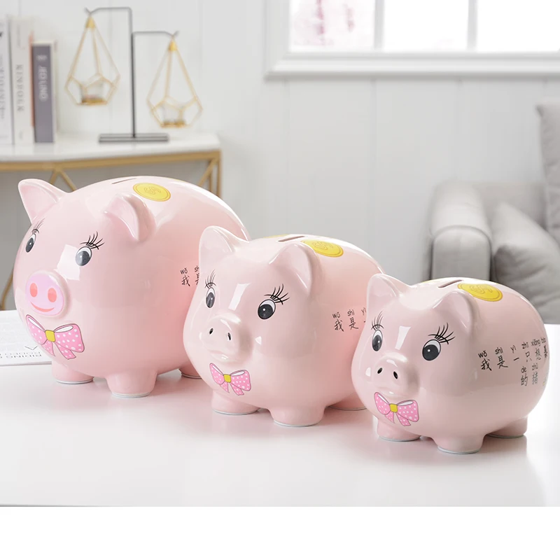 

Coin Secret Money Boxes Saving Ceramic Paper Money Cute Hidden Safe Pig Piggy Bank Gift Ornament Tirelire Enfant Home Decor 60