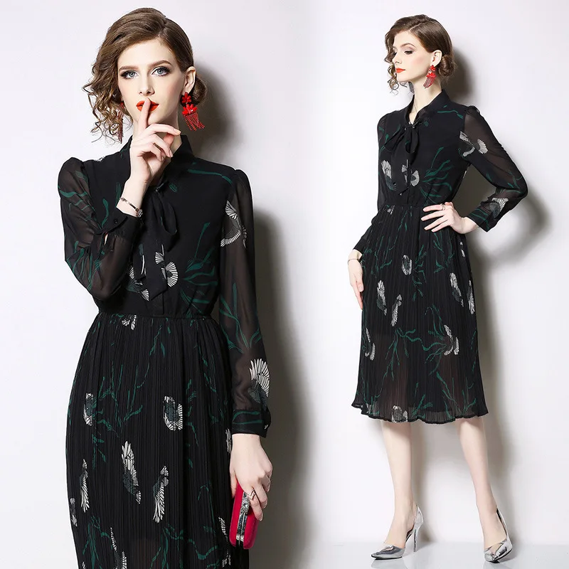 Ozhouzhan 2019 Early Spring New Style WOMEN'S Dress Printed Mid-length Dress Slim Fit Slimming Base Skirt-
Ozhouzhan 2019 Early Spring New Style WOMEN'S Dress Printed Mid-length Dress Slim Fit Slimming Base Skirt-
