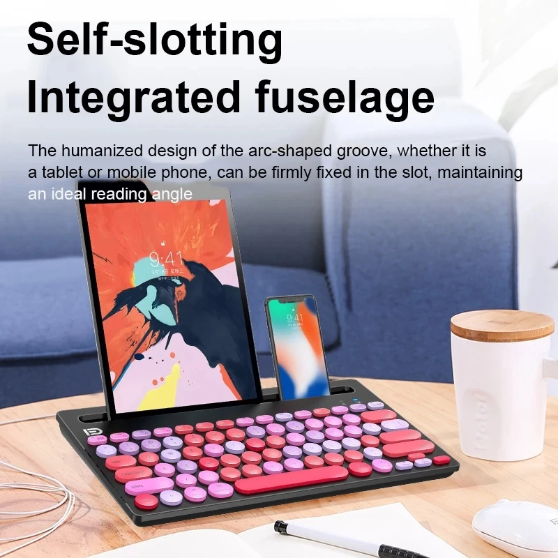 Rainbow Color 2.4G Bluetooth Dual Mode Wireless Keyboard Integrated Fuselage Mini Tablet Keyboard Support For Multiple Devices
Rainbow Color 2.4G Bluetooth Dual Mode Wireless Keyboard Integrated Fuselage Mini Tablet Keyboard Support For Multiple Devices