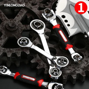 Ratchet Wrench Socket Works with Spline Bolts Torx 360 Degree 52 IN 1 Universial Furniture Car Repair Spanner Hand Tools 
Ratchet Wrench Socket Works with Spline Bolts Torx 360 Degree 52 IN 1 Universial Furniture Car Repair Spanner Hand Tools