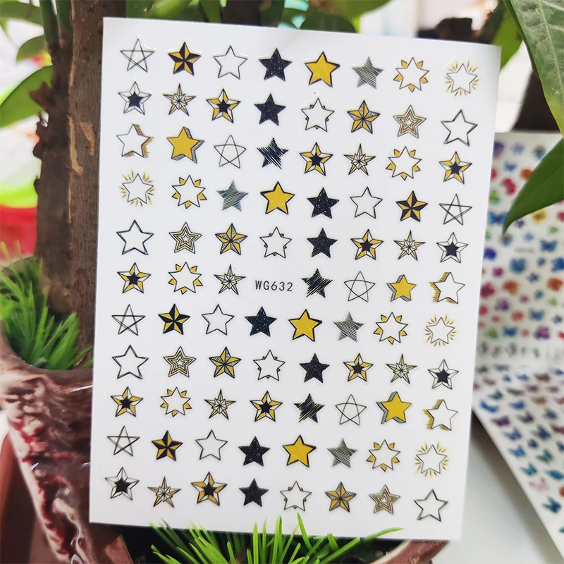 3D Stickers for Nails Color Five-pointed Star Geometry Nails Art Decoration Manicure Stickers Decal Slider Nail Foil Accessories 
3D Stickers for Nails Color Five-pointed Star Geometry Nails Art Decoration Manicure Stickers Decal Slider Nail Foil Accessories