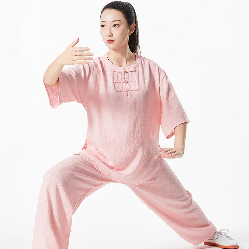 

Tai Chi Clothing Women Elegant Cotton And Linen Outdoor Fitness Bjj Jiu Jitsu Wushu Aikido Kung Fu Sport Suit Thin Clothes Style