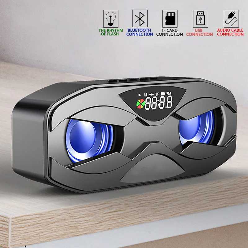 LED Cool Bluetooth Speaker Robot Design Bluetooth Speaker Wireless Loudspeaker FM Radio Alarm Clock TF Card Support Subwoofer
LED Cool Bluetooth Speaker Robot Design Bluetooth Speaker Wireless Loudspeaker FM Radio Alarm Clock TF Card Support Subwoofer