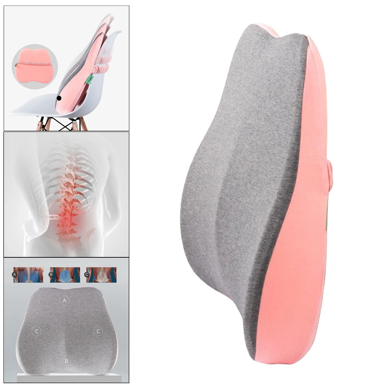 1pc Memory Foam Lumbar Support Cushion Pain Relief Chair Pillow Backrest Back Cushion Massage Lumbar Support Waist Cushion 1pc Memory Foam Lumbar Support Cushion Pain Relief Chair Pillow Backrest Back Cushion Massage Lumbar Support Waist Cushion