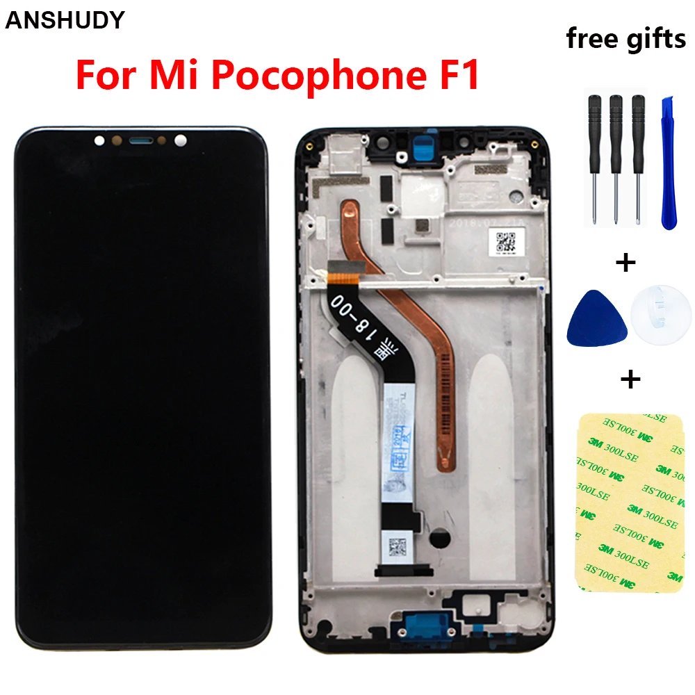 For Xiaomi Mi Pocophone F1 LCD Frame Display Touch Screen Digitizer Sensor Glass Assembly For Xiaomi Poco F1 LCD Display Screen
For Xiaomi Mi Pocophone F1 LCD Frame Display Touch Screen Digitizer Sensor Glass Assembly For Xiaomi Poco F1 LCD Display Screen