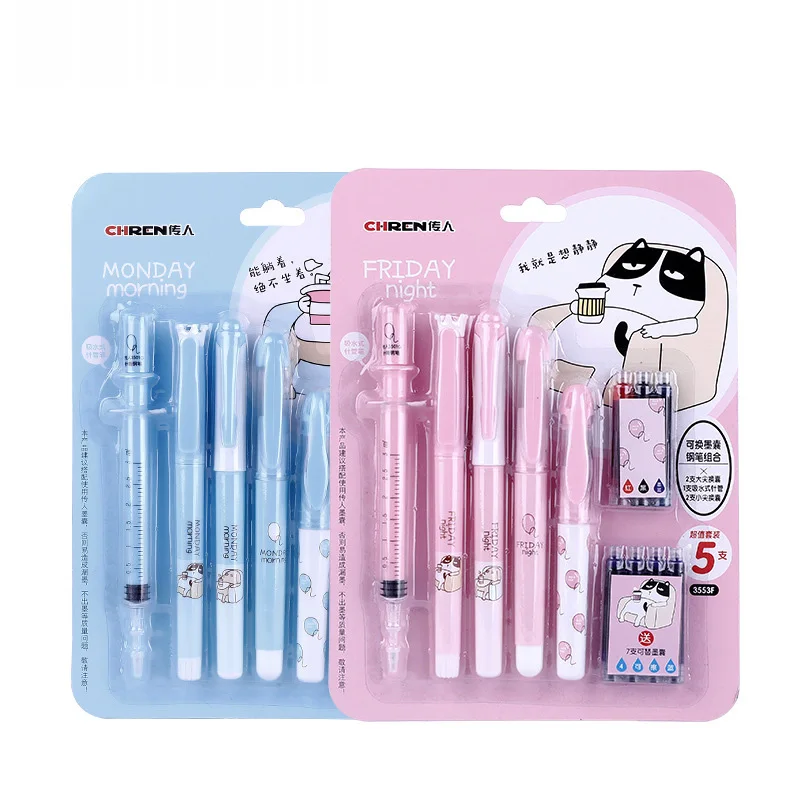 High quality fountain pen set school student for writing calligraphy replaceable ink sac stainless nib cute stationery set
High quality fountain pen set school student for writing calligraphy replaceable ink sac stainless nib cute stationery set
