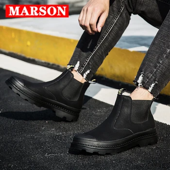 MARSON Men's Casual Martin Boots Ankle Shoes Men Fashion Boot Comfortable Breathable Outdoor Walking Slip-On Footwear Plus Size
MARSON Men's Casual Martin Boots Ankle Shoes Men Fashion Boot Comfortable Breathable Outdoor Walking Slip-On Footwear Plus Size