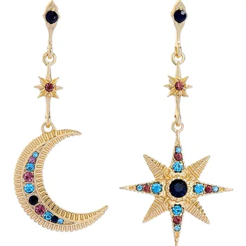 Star Moon Crystal Earrings Gold Color Zinc Alloy Fashion Asymmetric Dangle Earrings Women Jewelry 
Star Moon Crystal Earrings Gold Color Zinc Alloy Fashion Asymmetric Dangle Earrings Women Jewelry