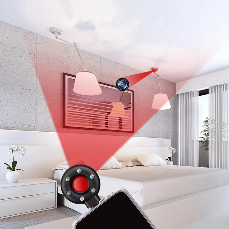 New Arrival Portable Anti-Spy Hidden Camera Laser Detector Invisible Finder With Six IR Light for Andriod Phone | Безопасность и