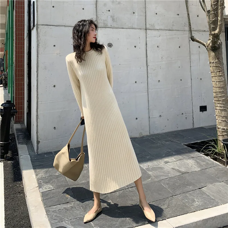 Women Long Sweater Dresses Loose Knitted Women Maxi Dress Winter Fashion Ladies Party Dresses 2020
Women Long Sweater Dresses Loose Knitted Women Maxi Dress Winter Fashion Ladies Party Dresses 2020