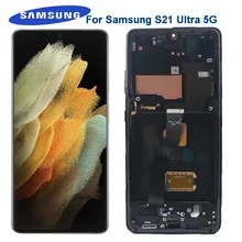 Ensemble écran tactile LCD AMOLED avec châssis, pour Samsung Galaxy S21 Ultra 5G G998 G998F/DS G998U G998U1 G998W, Original=