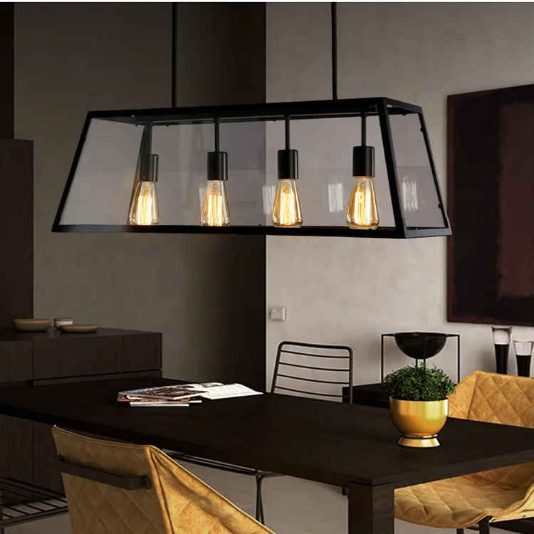 Modern Led Wrought Iron Pendant Light Decoration Art Rectangular Glass Lamp industrial lamp
Modern Led Wrought Iron Pendant Light Decoration Art Rectangular Glass Lamp industrial lamp