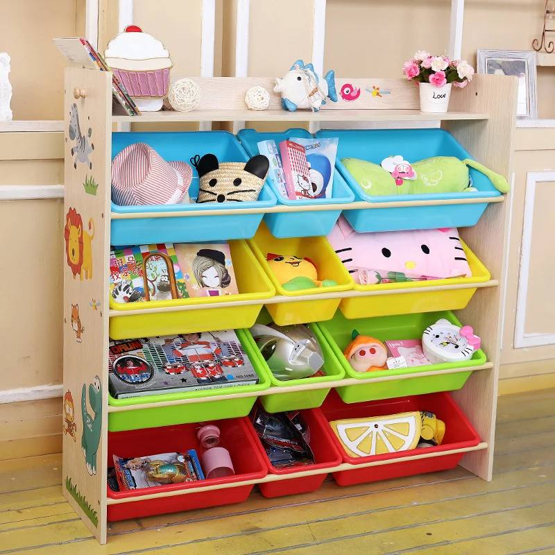 Large Capacity Toy Storage Rack Children's Toy Storage Cabinet Toy Storage Box Finishing Rack Shelf Children's Bookshelf