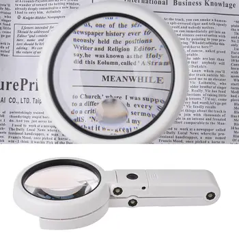 Handheld Foldable 8 LED Light Magnifier Portable Folding 5X 11X Magnifying Glass Table Desk-type Lamp Loupe Lens for Newspaper
Handheld Foldable 8 LED Light Magnifier Portable Folding 5X 11X Magnifying Glass Table Desk-type Lamp Loupe Lens for Newspaper