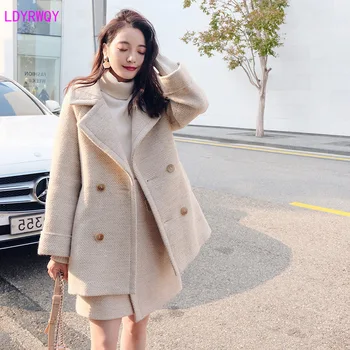 2019 autumn and winter new women's net red fashion lapel double-breasted long-sleeved suit temperament woolen skirt two-piece
2019 autumn and winter new women's net red fashion lapel double-breasted long-sleeved suit temperament woolen skirt two-piece